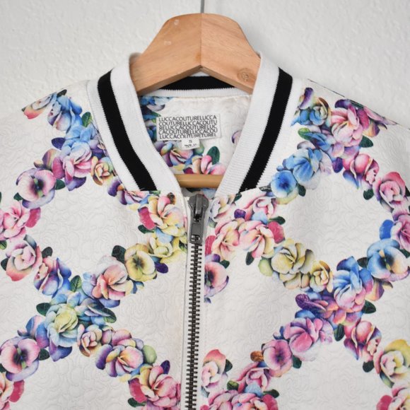 Lucca Couture Floral Bomber Jacket - Picture 4 of 16
